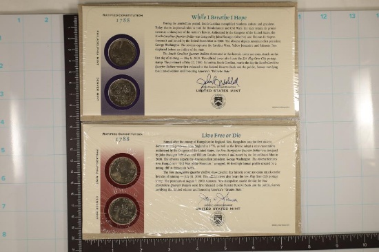 2 STATE QUARTER P & D SETS IN FIRST DAY COVER