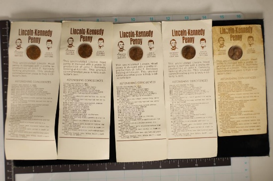5-1973 LINCOLN-KENNEDY PENNIES EA UNC COIN IS ON