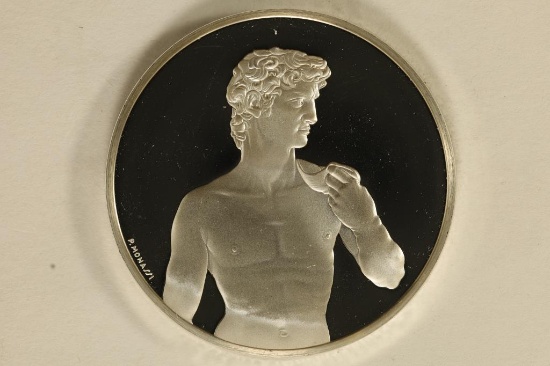 1.23 TROY OZ. STERLING SILVER PROOF ROUND "DAVID"