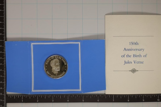 STERLING SILVER PF ROUND "BIRTH OF JULES VARNE"