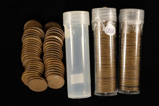 3 ROLLS OF LINCOLN WHEAT CENTS: 1946, 1951 & 1958D