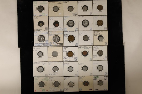 30 ALUMINUM & PLASTIC PLAY MONEY, LINCOLN CENTS,