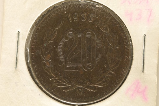 1935 MEXICO 20 CENTAVOS KM-437