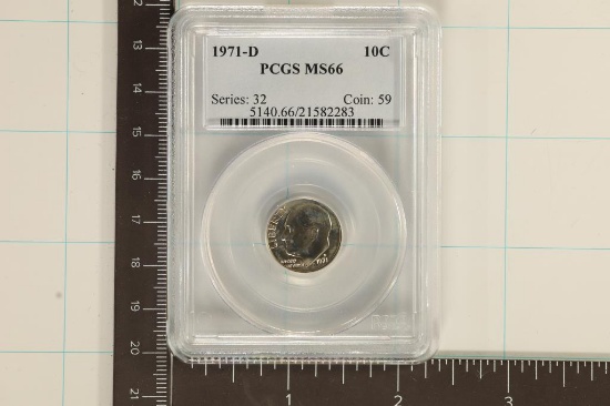 1971-D ROOSEVELT DIME PCGS MS66