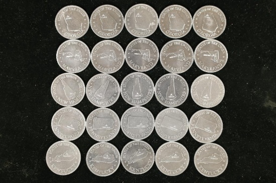 25-1" SHELLS COIN GAME METAL TOKENS INCLUDES STATE
