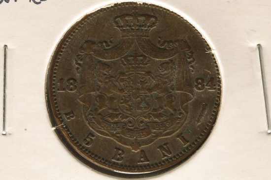 1884-B ROMANIA 5 BANI