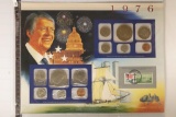 1976 US MINT SET (UNC) P/D ON LARGE INFO CARD