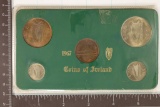 1967 COINS OF IRELAND 5 COIN UNC SET IN SLEEVE