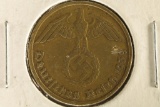 BRONZE 1938-J GERMAN 10 REICHSPFENNIG W / SWASTIKA