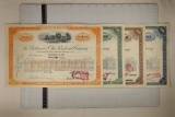 4 ASSORTED VINTAGE RAILROAD STOCK CERTIFICATES