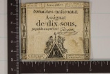 1793 FRANCE 10 SOLS ASSIGNAT NOTE WITH 2 SEALS