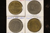 4-$1 METAL GAMING TOKENS: SILVERTON LAS VEGAS,