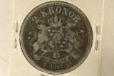 1893 SWEDEN SILVER 2 KRONOR .3858 OZ. ASW