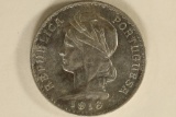 1916 PORTUGAL SILVER 1 ESCUDO BU .6711 OZ. ASW