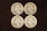 1934, 2-1935 & 1937-D WASHINGTON SILVER QUARTERS