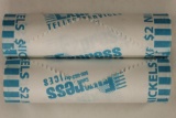 2-SOLID DATE ROLLS OF 2002-P BU JEFFERSON NICKELS