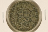 1923 PERU SILVER 1 SOL COIN .4019 OZ. ASW
