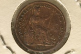 1825 GREAT BRITAIN FARTHING (EXTRA FINE) GRAFFITI
