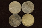 2-1915, 1917 & 1920 FRANCE SILVER 1 FRANC .5368