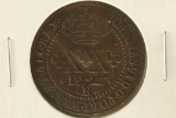 1822-R BRAZIL COPPER 20 REIS MARKED / INDENTED