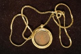 A.D. 250-390 ANCIENT COIN IN GOLD FILLED NECKLACE