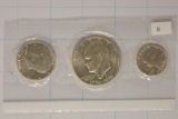 1976 US BICENTENNIAL 3 COIN SILVER PROOF SET NO