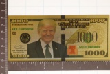 24KT GOLD FOIL DONALD TRUMP REPLICA $1000 US