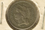 ERROR 1866 THREE CENT PIECE (NICKEL) XF40 FS-101
