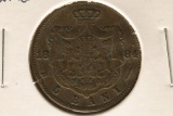 1884-B ROMANIA 5 BANI