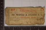 1869 WESTERN & ATLANTIC R.R. TWENTY FIVE CENT