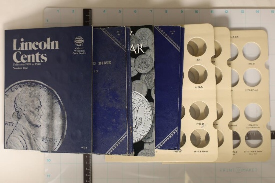 4 COIN ALBUMS AND 3 COIN PAGES: WHITMAN LINCOLN
