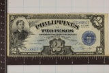 1922 PHILIPPINES 2 PESO WITH VICTORY STAMP ON THE