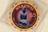 $5 GOLD STRIKE CASINO CHIP. BOULDER CITY, NV.