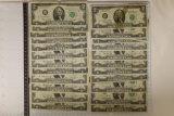 24-1976 US $2 FEDERAL RESERVE NOTES, SOME TAPE,