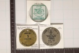 3 LAS VEGAS ADULT TOKENS/KEYCHAIN. APPROX 1 1/2