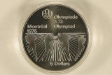 1976 CANADA SILVER UNC $5 OLYMPIC COIN .7226