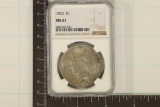 1922 PEACE SILVER DOLLAR NGC MS61