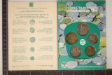 1985 COINS OF ISREAL 5 COIN BU PIEFORT SET IN