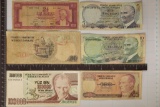 6 MERKEZ BANK TURKEY BILLS: 1952 2 1/2 LIRASI,