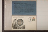 STERLING SILVER PROOF ROUND ON 1970 FDC WITH INFO