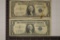 1935-G & 1957 US $1 SILVER CERT, STAR NOTES, BLUE
