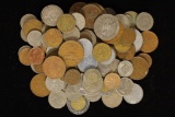 1 POUND FOREIGN COINS FROM MANY DIFFERENT