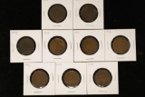 9 CANADA 1 CENT COINS: 1876, 1884, 1899,