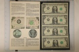 UNCUT SHEET OF 4 -1985 US $1 FRNS CRISP UNC IN
