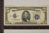 1934-D US $5 SILVER CERTIFICATE. BLUE SEAL