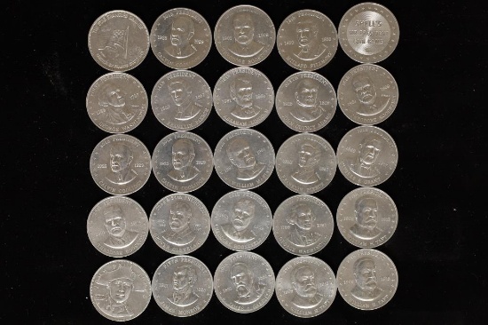 25 VINTAGE 1" SHELL GAME MR. PRESIDENT TOKENS