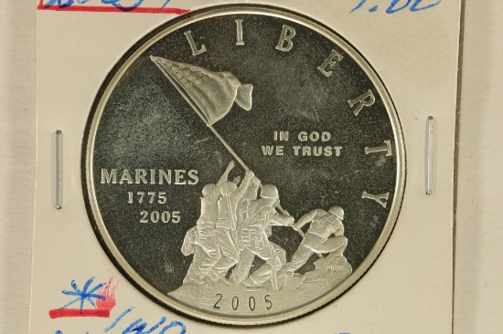 2005-P US PROOF SILVER $1 MARINES