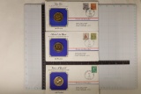 3 PRESIDENTIAL 1ST DAY COVERS WITH 1 1/2