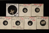 7 STERLING SILVER PROOF MINI STAMPS.  EACH WEIGHS