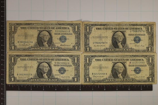 1935-E, 57, 57-A & 1957-B US $1 SILVER CERTS, BLUE